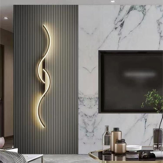 Long Curve Aluminum Silicone LED Wall Sconce Lamp