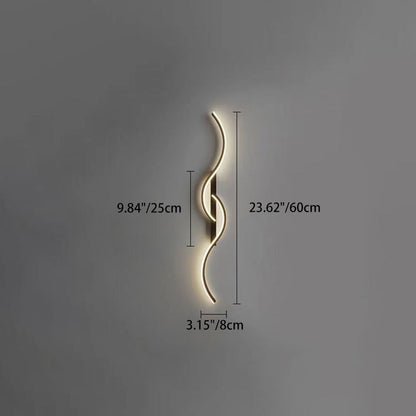 Long Curve Aluminum Silicone LED Wall Sconce Lamp