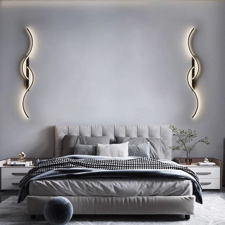 Long Curve Aluminum Silicone LED Wall Sconce Lamp