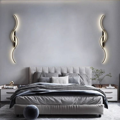Long Curve Aluminum Silicone LED Wall Sconce Lamp