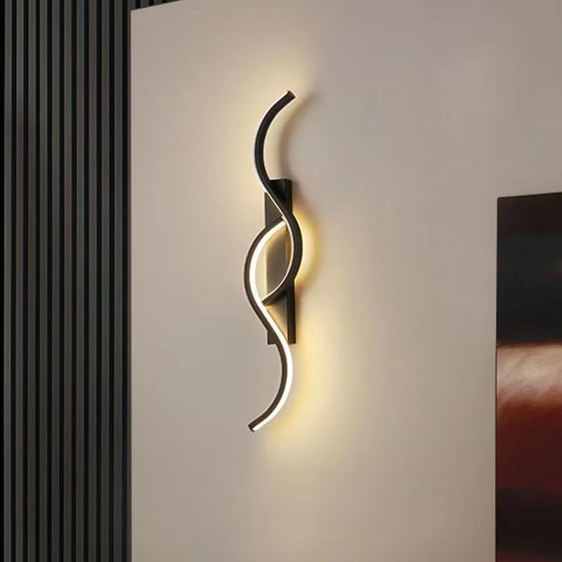 Long Curve Aluminum Silicone LED Wall Sconce Lamp