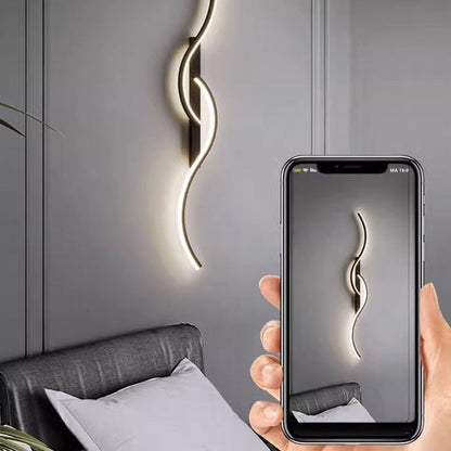 Long Curve Aluminum Silicone LED Wall Sconce Lamp