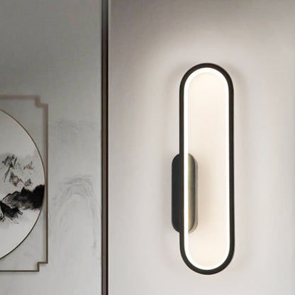 Oval Linear Hardware Acrylic LED Wall Sconce Lamp