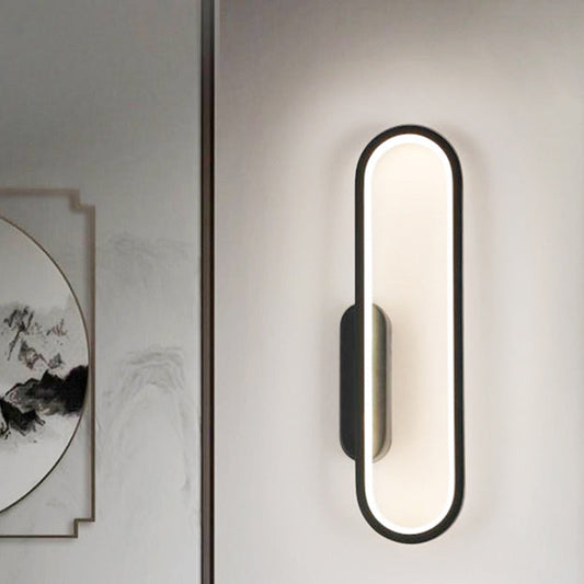 Oval Linear Hardware Acrylic LED Wall Sconce Lamp