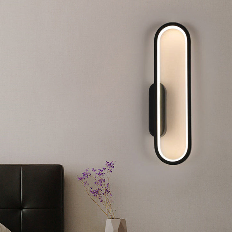 Oval Linear Hardware Acrylic LED Wall Sconce Lamp