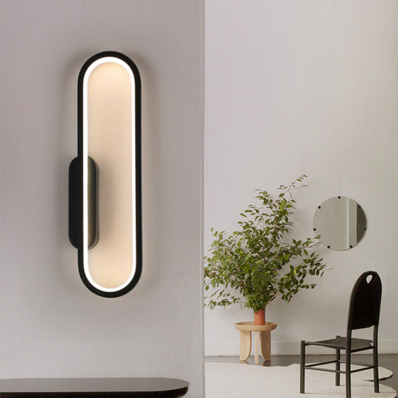 Oval Linear Hardware Acrylic LED Wall Sconce Lamp