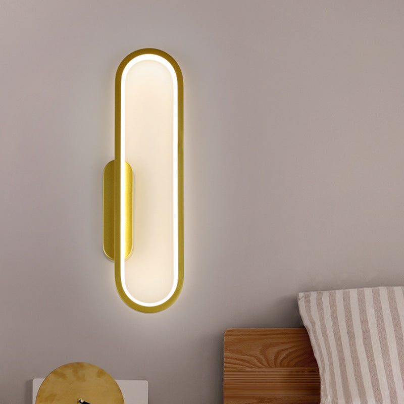 Oval Linear Hardware Acrylic LED Wall Sconce Lamp