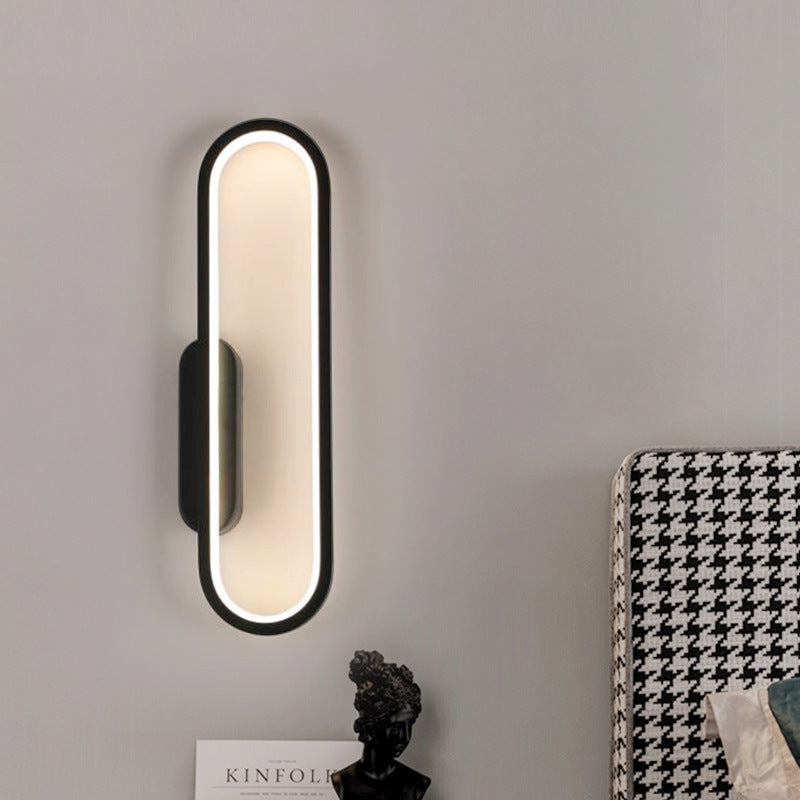 Oval Linear Hardware Acrylic LED Wall Sconce Lamp