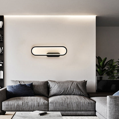 Oval Linear Hardware Acrylic LED Wall Sconce Lamp