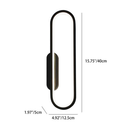Oval Linear Hardware Acrylic LED Wall Sconce Lamp