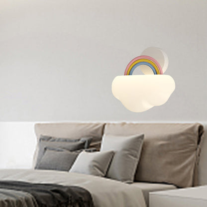 Creative Cream Rainbow Clouds PE Iron LED Wall Sconce Lamp