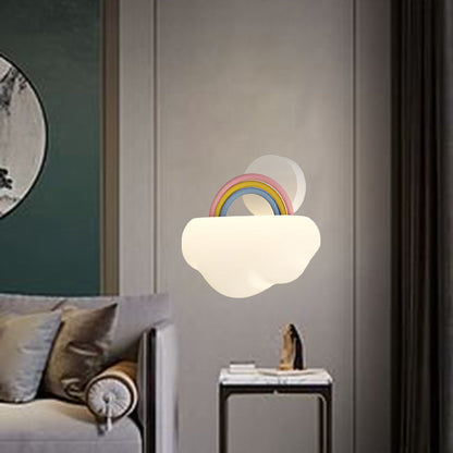 Creative Cream Rainbow Clouds PE Iron LED Wall Sconce Lamp