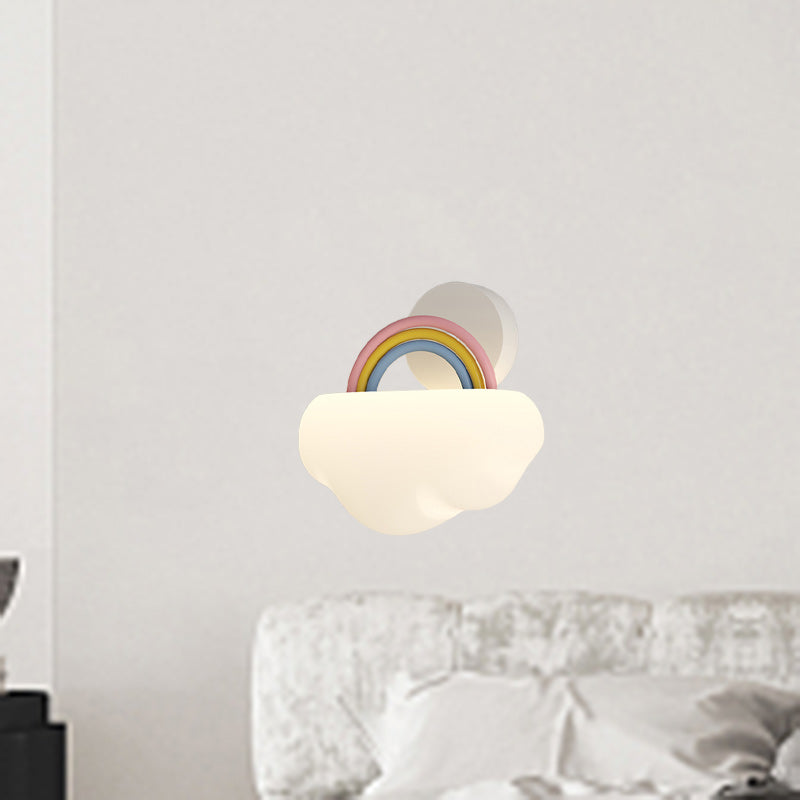 Creative Cream Rainbow Clouds PE Iron LED Wall Sconce Lamp