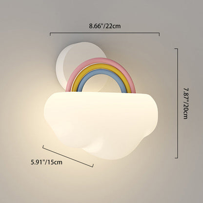 Creative Cream Rainbow Clouds PE Iron LED Wall Sconce Lamp