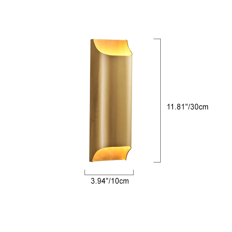 Minimalist Rectangular Copper 2-Light Wall Sconce Lamp