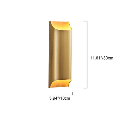 Minimalist Rectangular Copper 2-Light Wall Sconce Lamp