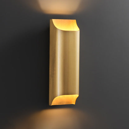 Minimalist Rectangular Copper 2-Light Wall Sconce Lamp