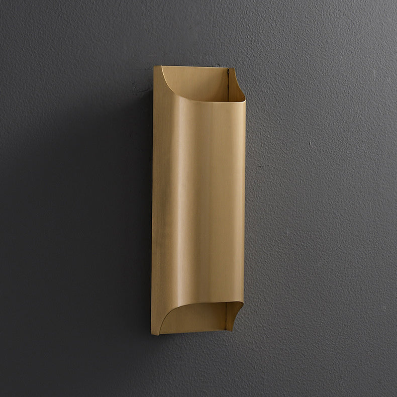 Minimalist Rectangular Copper 2-Light Wall Sconce Lamp