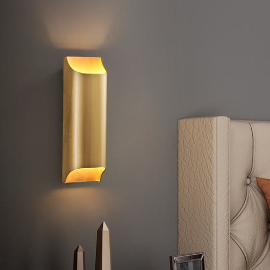 Minimalist Rectangular Copper 2-Light Wall Sconce Lamp