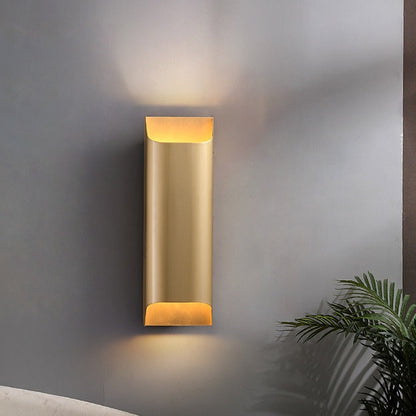 Minimalist Rectangular Copper 2-Light Wall Sconce Lamp
