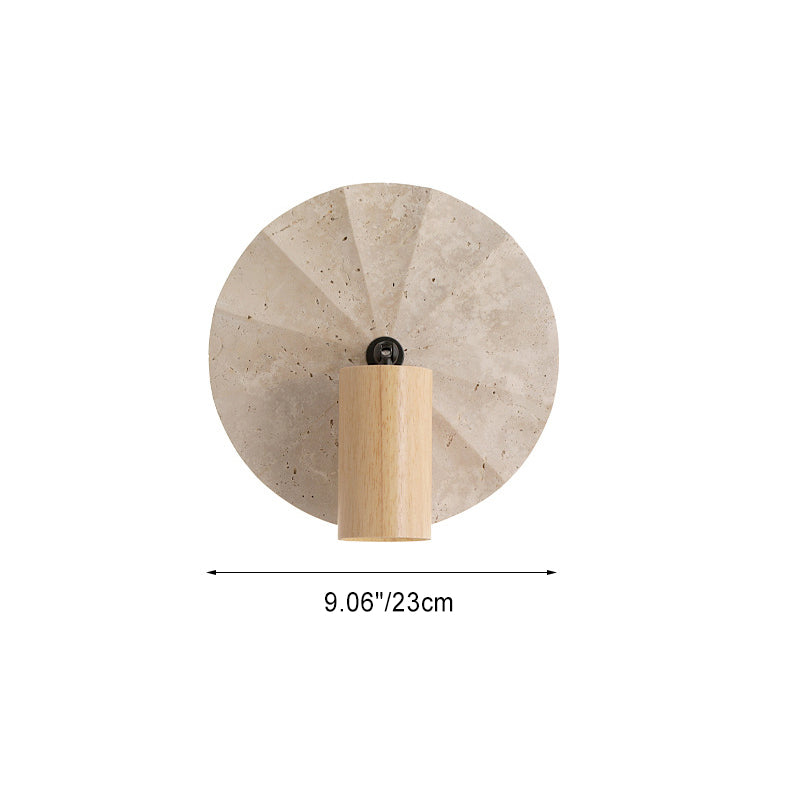 Scandinavian Travertine Wood 1-Light Wall Sconce Lamp