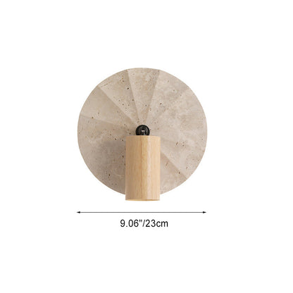 Scandinavian Travertine Wood 1-Light Wall Sconce Lamp
