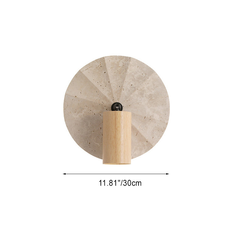 Scandinavian Travertine Wood 1-Light Wall Sconce Lamp