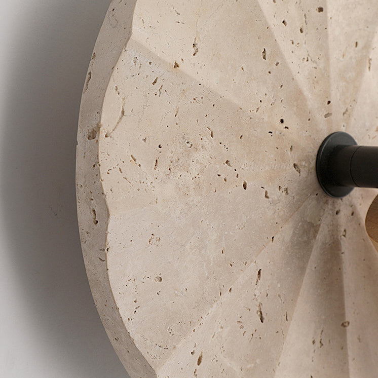 Scandinavian Travertine Wood 1-Light Wall Sconce Lamp