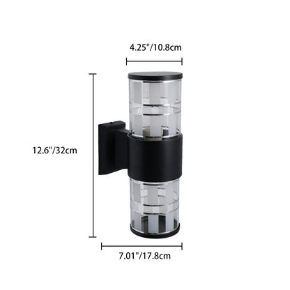 Waterproof Aluminum Glass 2-Light Wall Sconce Lamp