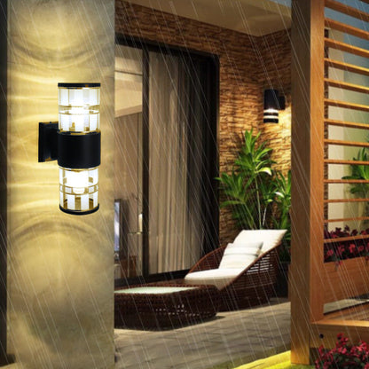 Waterproof Aluminum Glass 2-Light Wall Sconce Lamp