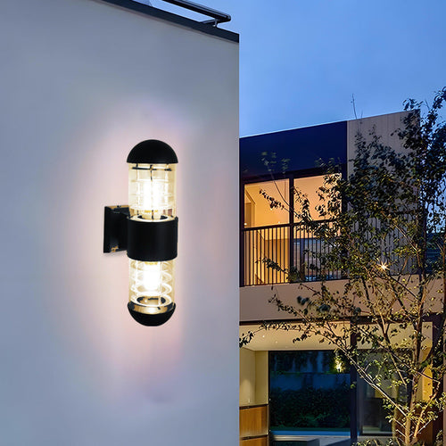 Waterproof Aluminum Glass 2-Light Wall Sconce Lamp