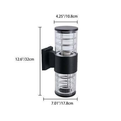 Waterproof Aluminum Glass 2-Light Wall Sconce Lamp