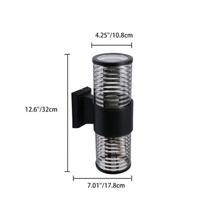Waterproof Aluminum Glass 2-Light Wall Sconce Lamp