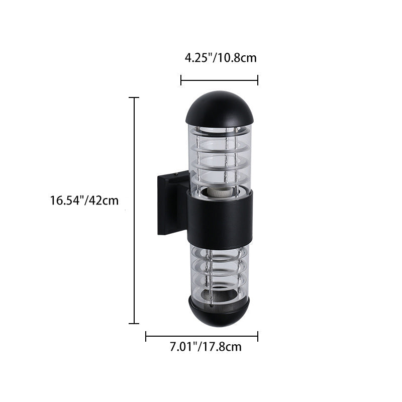 Waterproof Aluminum Glass 2-Light Wall Sconce Lamp