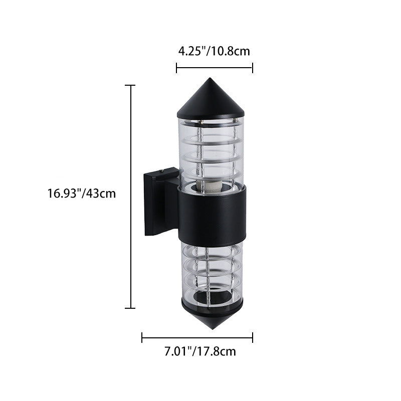 Waterproof Aluminum Glass 2-Light Wall Sconce Lamp