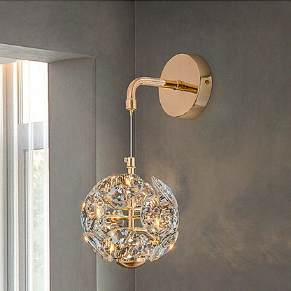 Dandelion Round Orb Hardware Crystal LED Wall Sconce Lamp