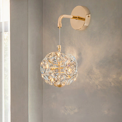 Dandelion Round Orb Hardware Crystal LED Wall Sconce Lamp