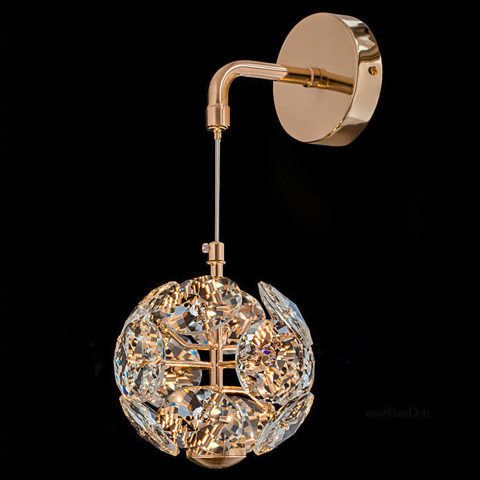 Dandelion Round Orb Hardware Crystal LED Wall Sconce Lamp