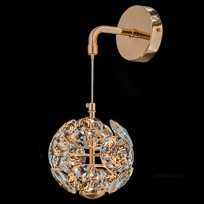 Dandelion Round Orb Hardware Crystal LED Wall Sconce Lamp