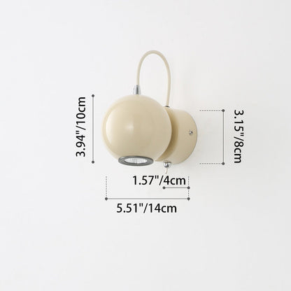 Nordic Magnetic Round Orb Iron LED Wall Sconce Lamp