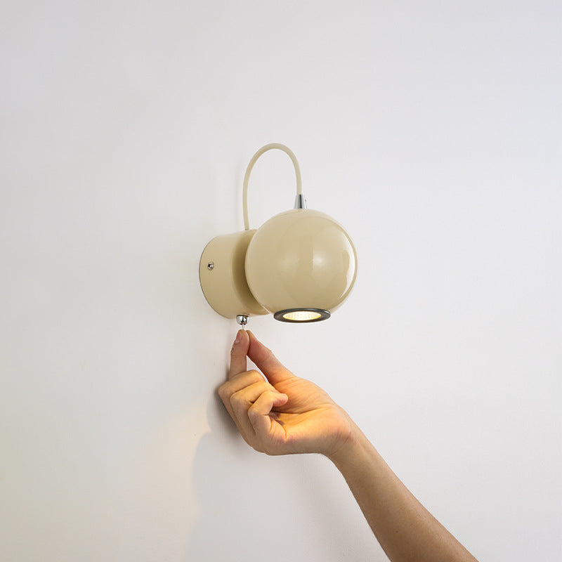 Nordic Magnetic Round Orb Iron LED Wall Sconce Lamp