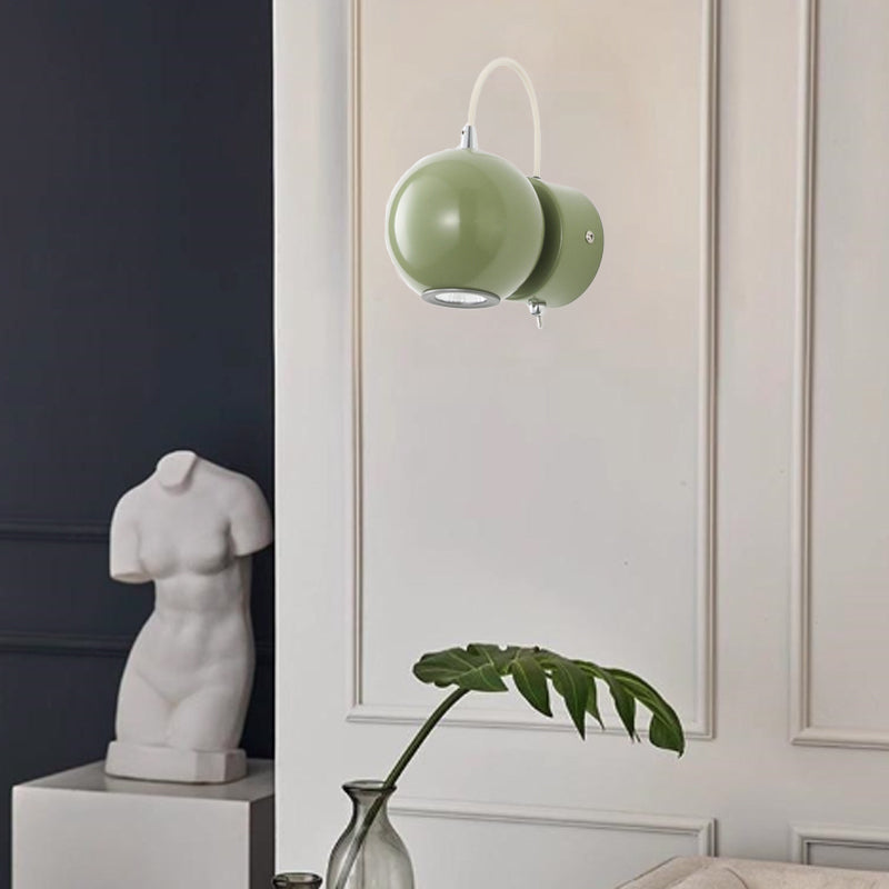 Nordic Magnetic Round Orb Iron LED Wall Sconce Lamp