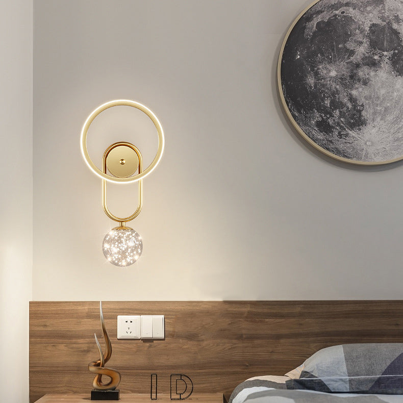 Scandinavian Circle Iron Acrylic Glass LED Wall Sconce Lamp