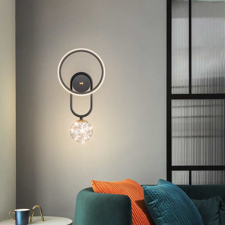 Scandinavian Circle Iron Acrylic Glass LED Wall Sconce Lamp