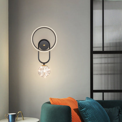 Scandinavian Circle Iron Acrylic Glass LED Wall Sconce Lamp