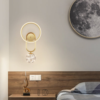 Scandinavian Circle Iron Acrylic Glass LED Wall Sconce Lamp