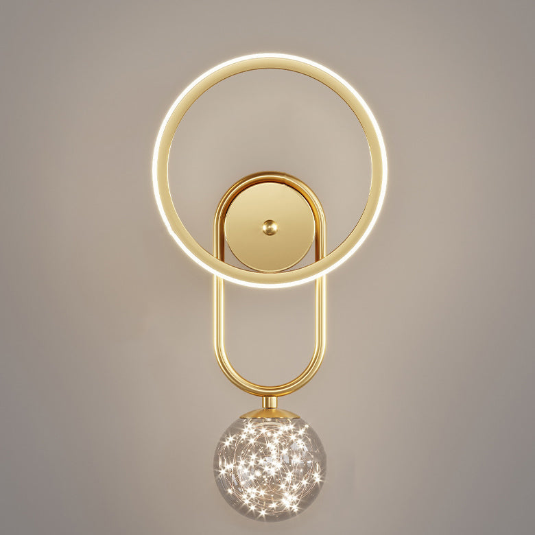 Scandinavian Circle Iron Acrylic Glass LED Wall Sconce Lamp