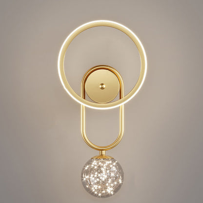 Scandinavian Circle Iron Acrylic Glass LED Wall Sconce Lamp