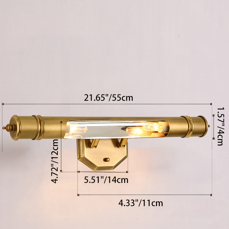 Round Cylinder Copper Aluminum 2-Light Wall Sconce Lamp