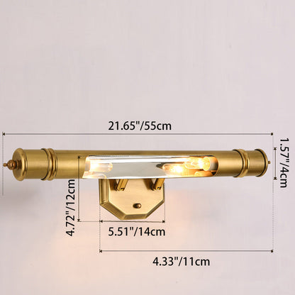 Round Cylinder Copper Aluminum 2-Light Wall Sconce Lamp